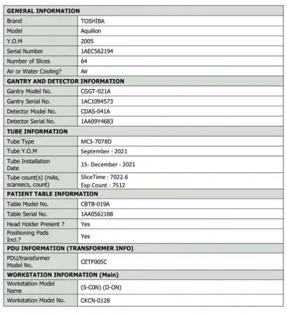 Компьютерный томография (МСКТ) Toshiba Aquilion 64 2021 год Андижан - изображение 6